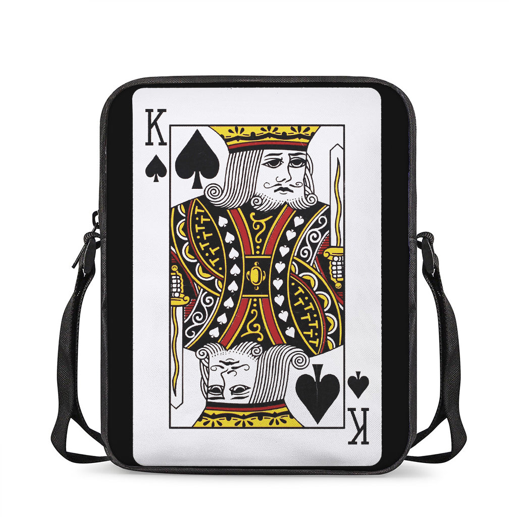 King Of Spades Playing Card Print Rectangular Crossbody Bag