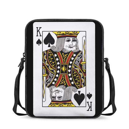 King Of Spades Playing Card Print Rectangular Crossbody Bag