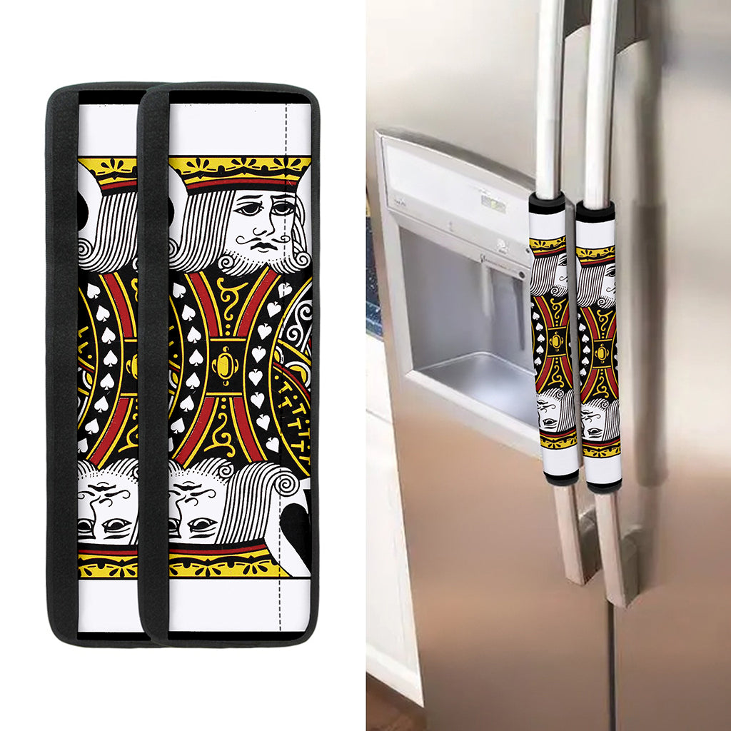 King Of Spades Playing Card Print Refrigerator Handle Covers