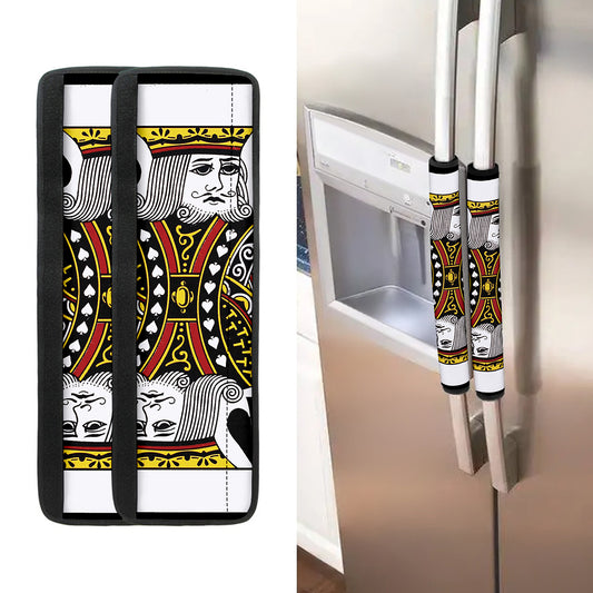 King Of Spades Playing Card Print Refrigerator Handle Covers