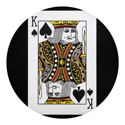 King Of Spades Playing Card Print Round Blanket