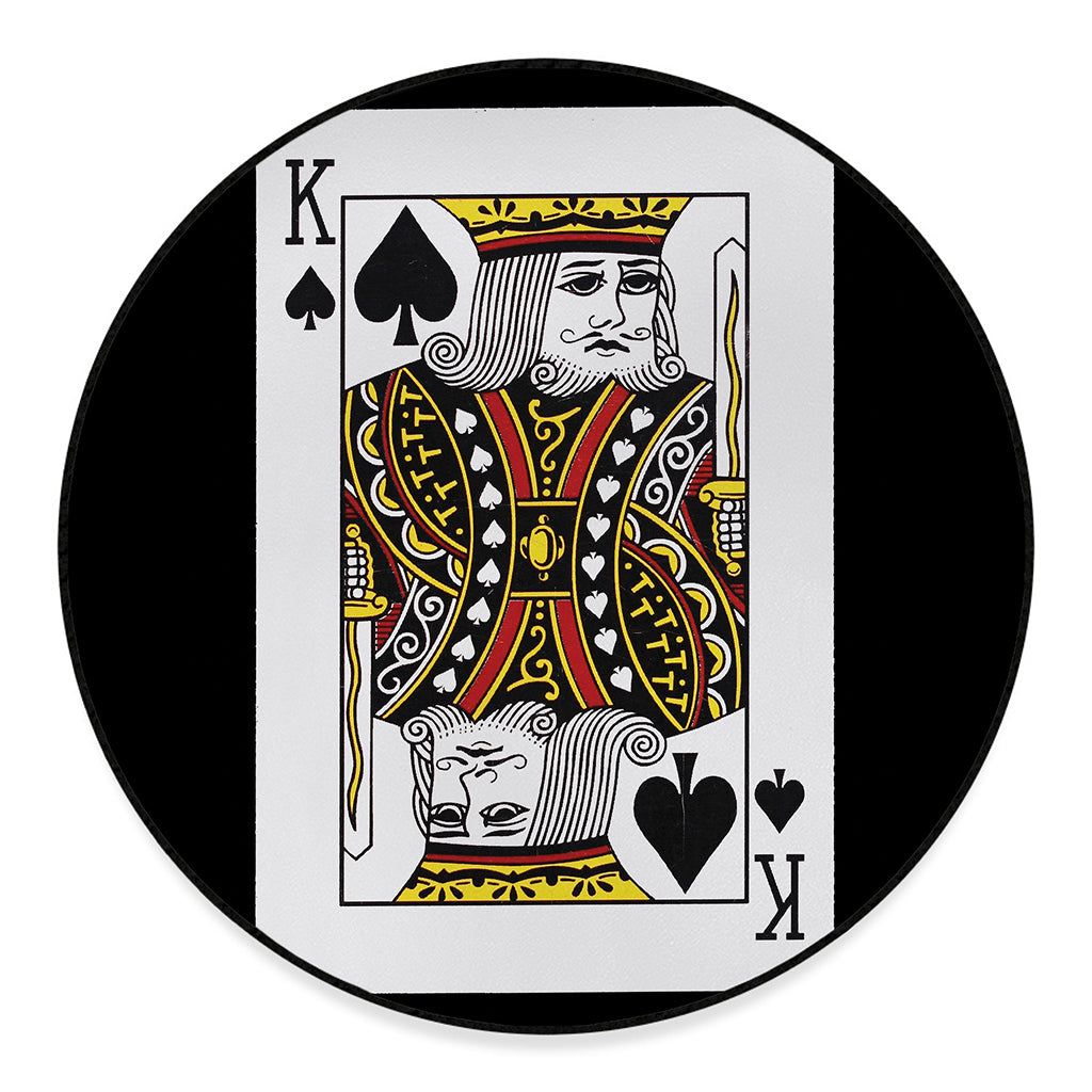 King Of Spades Playing Card Print Round Floor Mat