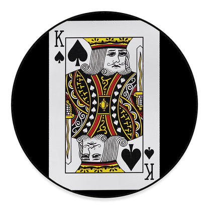 King Of Spades Playing Card Print Round Floor Mat