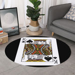 King Of Spades Playing Card Print Round Rug