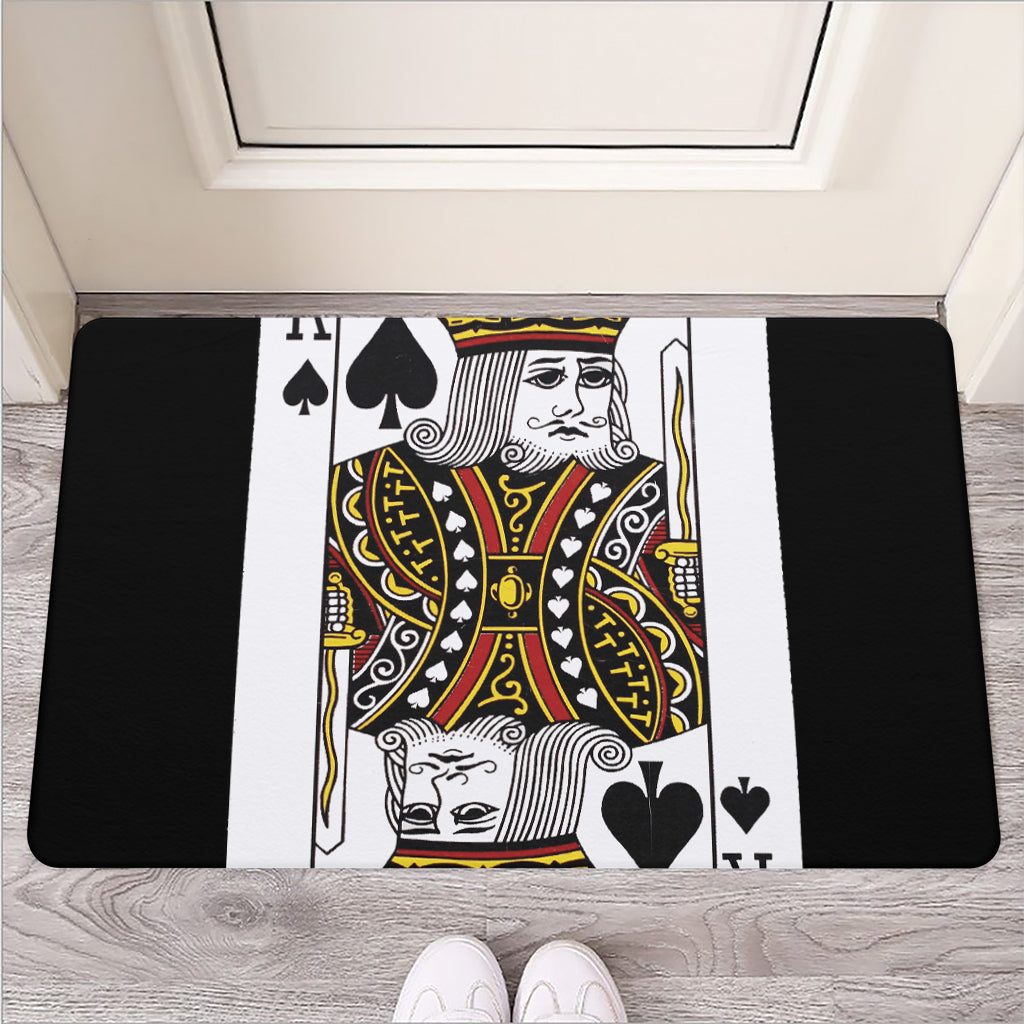 King Of Spades Playing Card Print Rubber Doormat