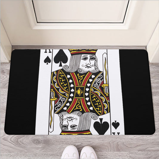 King Of Spades Playing Card Print Rubber Doormat