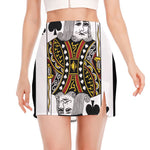 King Of Spades Playing Card Print Side Slit Mini Skirt
