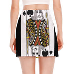 King Of Spades Playing Card Print Side Slit Mini Skirt