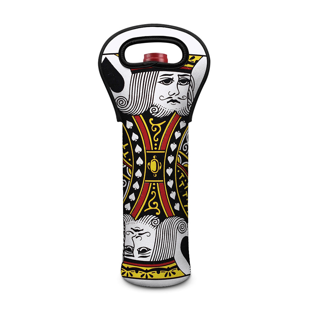 King Of Spades Playing Card Print Single Neoprene Wine Tote