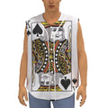 King Of Spades Playing Card Print Sleeveless Baseball Jersey