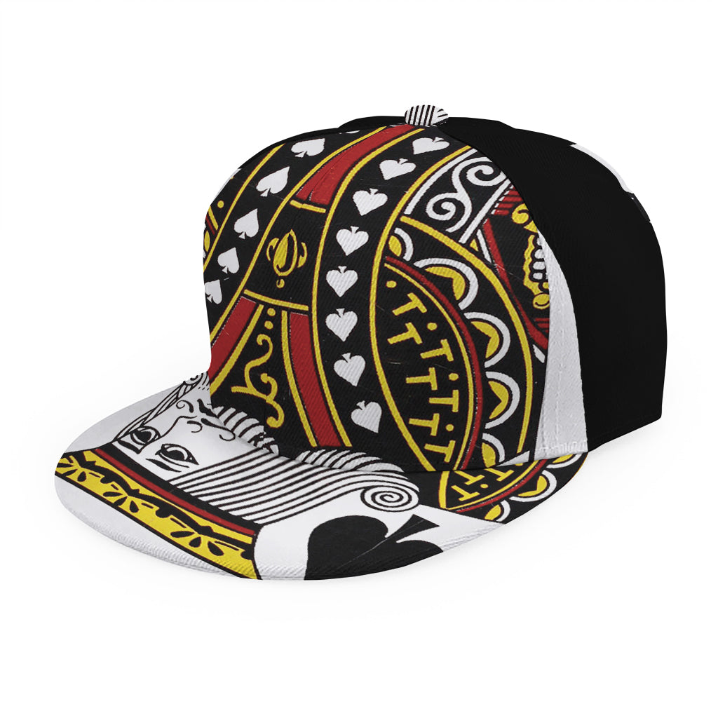 King Of Spades Playing Card Print Snapback Cap