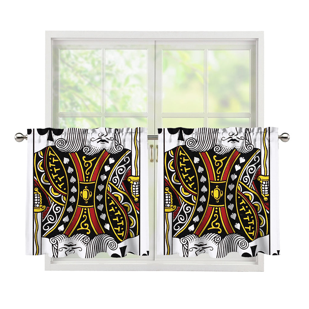 King Of Spades Playing Card Print Tier Curtains