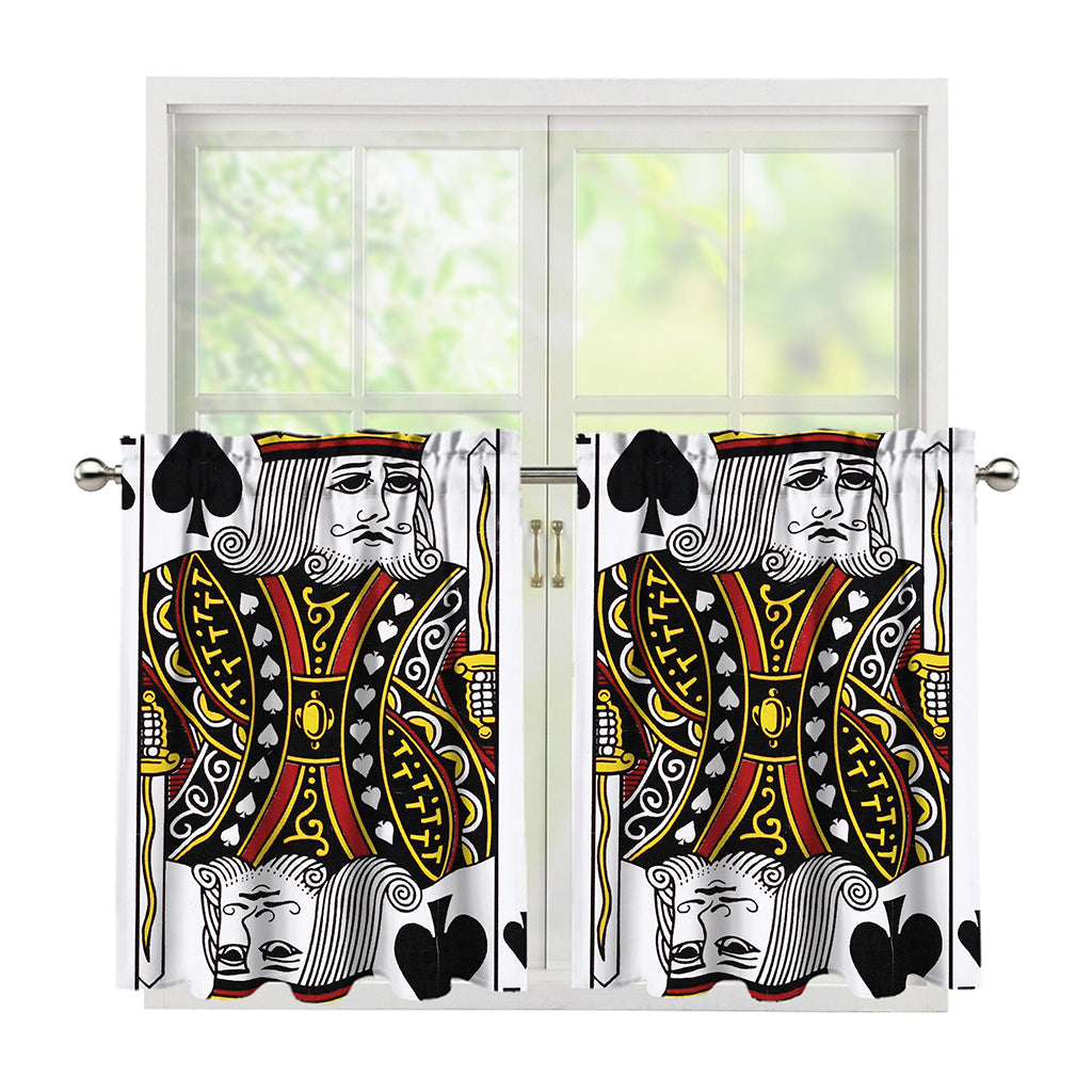 King Of Spades Playing Card Print Tier Curtains