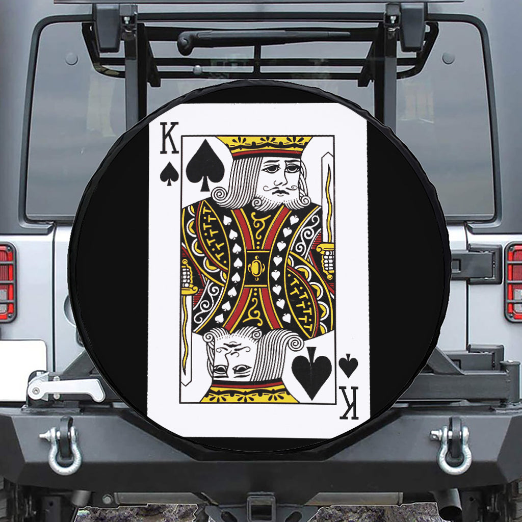 King Of Spades Playing Card Print Tire Cover