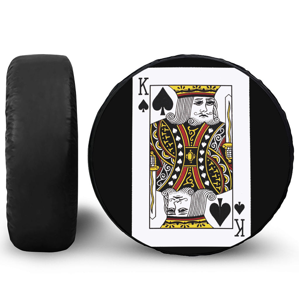 King Of Spades Playing Card Print Tire Cover