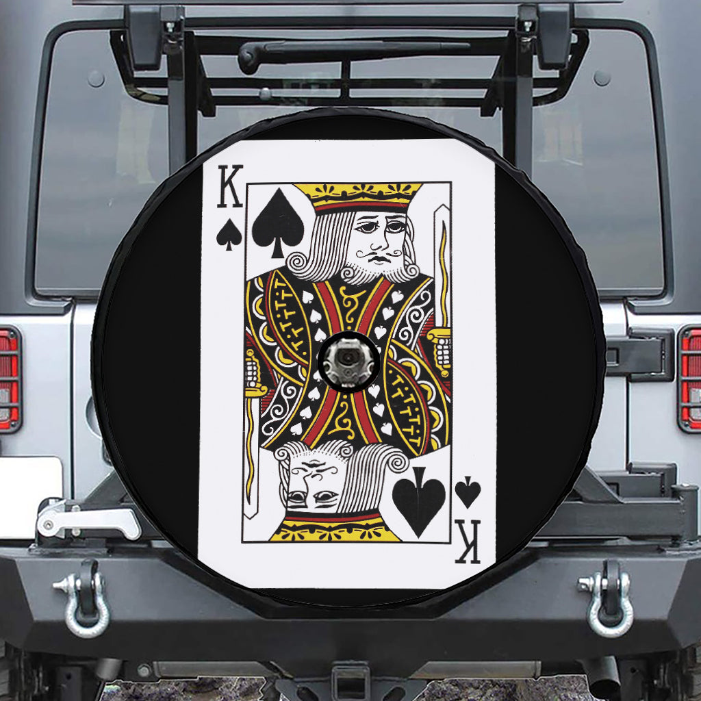 King Of Spades Playing Card Print Tire Cover With Camera Hole