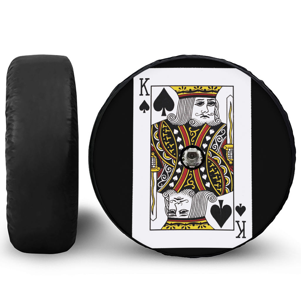 King Of Spades Playing Card Print Tire Cover With Camera Hole