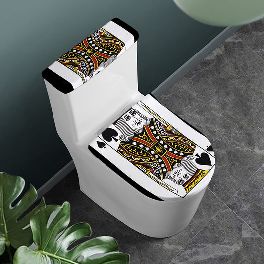 King Of Spades Playing Card Print Toilet Lid And Tank Cover Set