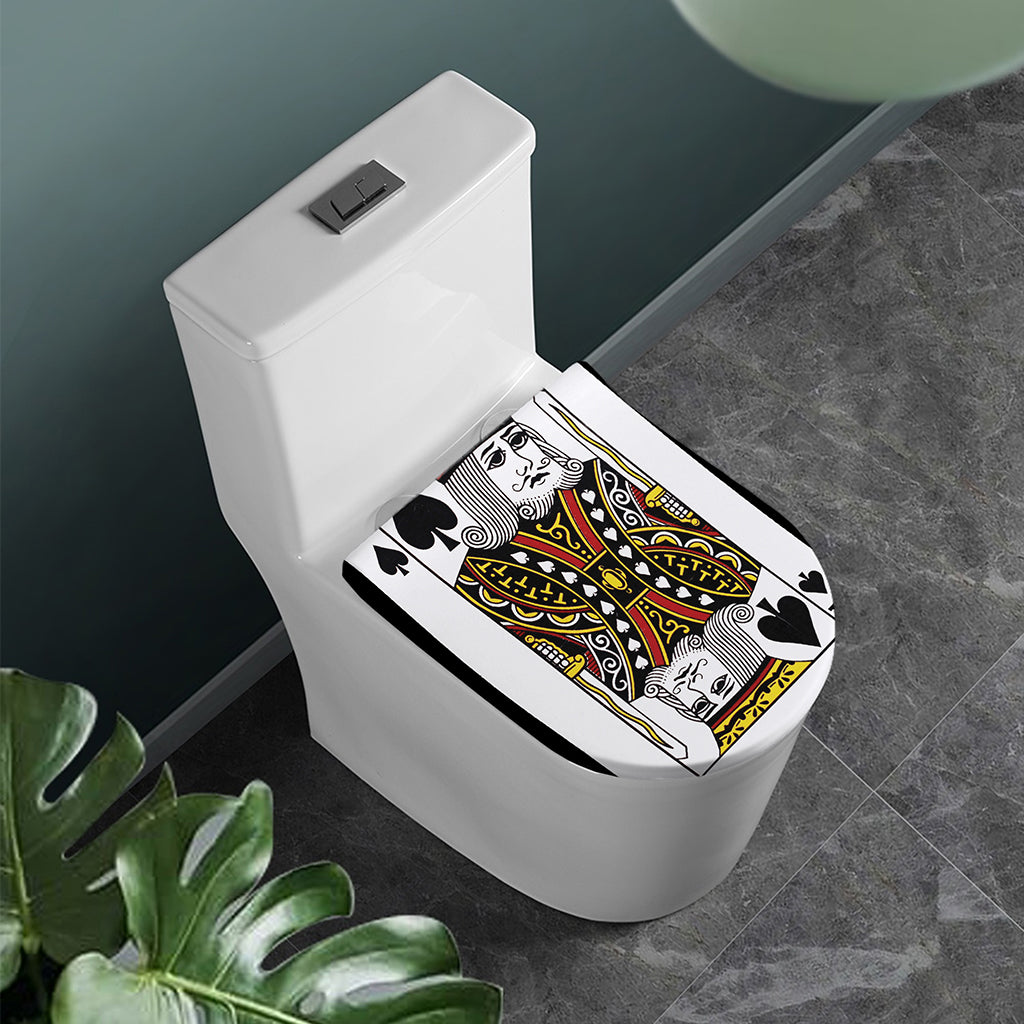 King Of Spades Playing Card Print Toilet Lid Cover