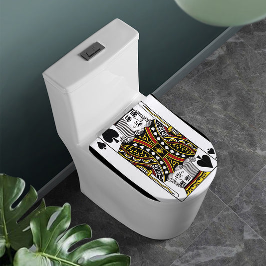 King Of Spades Playing Card Print Toilet Lid Cover