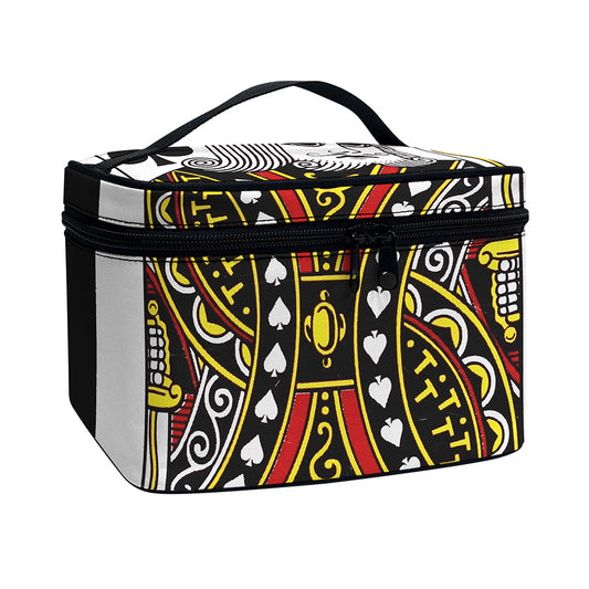 King Of Spades Playing Card Print Travel Makeup Bag