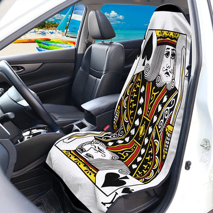 King Of Spades Playing Card Print Waterproof Car Seat Cover
