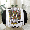 King Of Spades Playing Card Print Waterproof Round Tablecloth