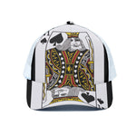 King Of Spades Playing Card Print White Mesh Trucker Cap