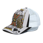 King Of Spades Playing Card Print White Mesh Trucker Cap