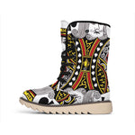 King Of Spades Playing Card Print Winter Boots