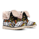 King Of Spades Playing Card Print Winter Boots