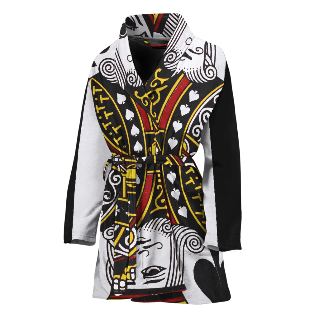 King Of Spades Playing Card Print Women's Bathrobe