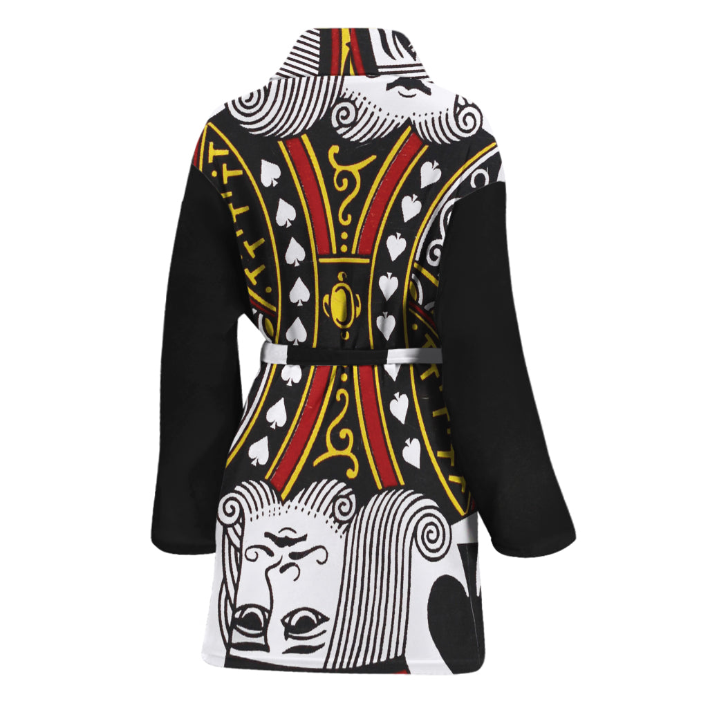King Of Spades Playing Card Print Women's Bathrobe