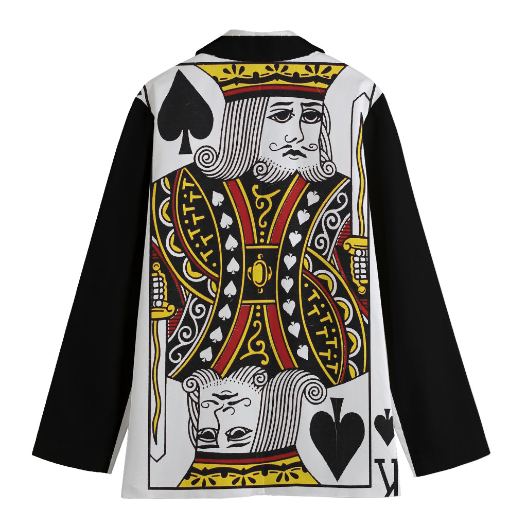 King Of Spades Playing Card Print Women's Blazer