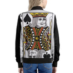 King Of Spades Playing Card Print Women's Bomber Jacket