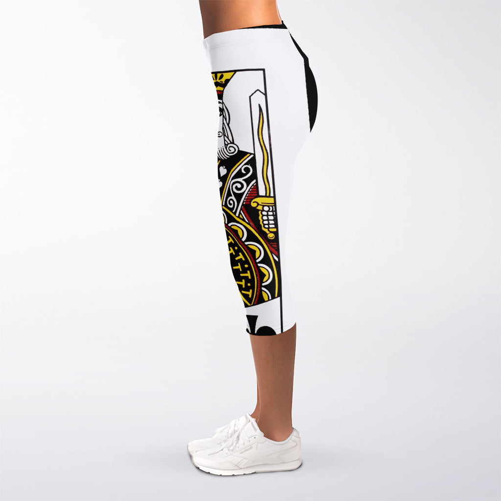 King Of Spades Playing Card Print Women's Capri Leggings