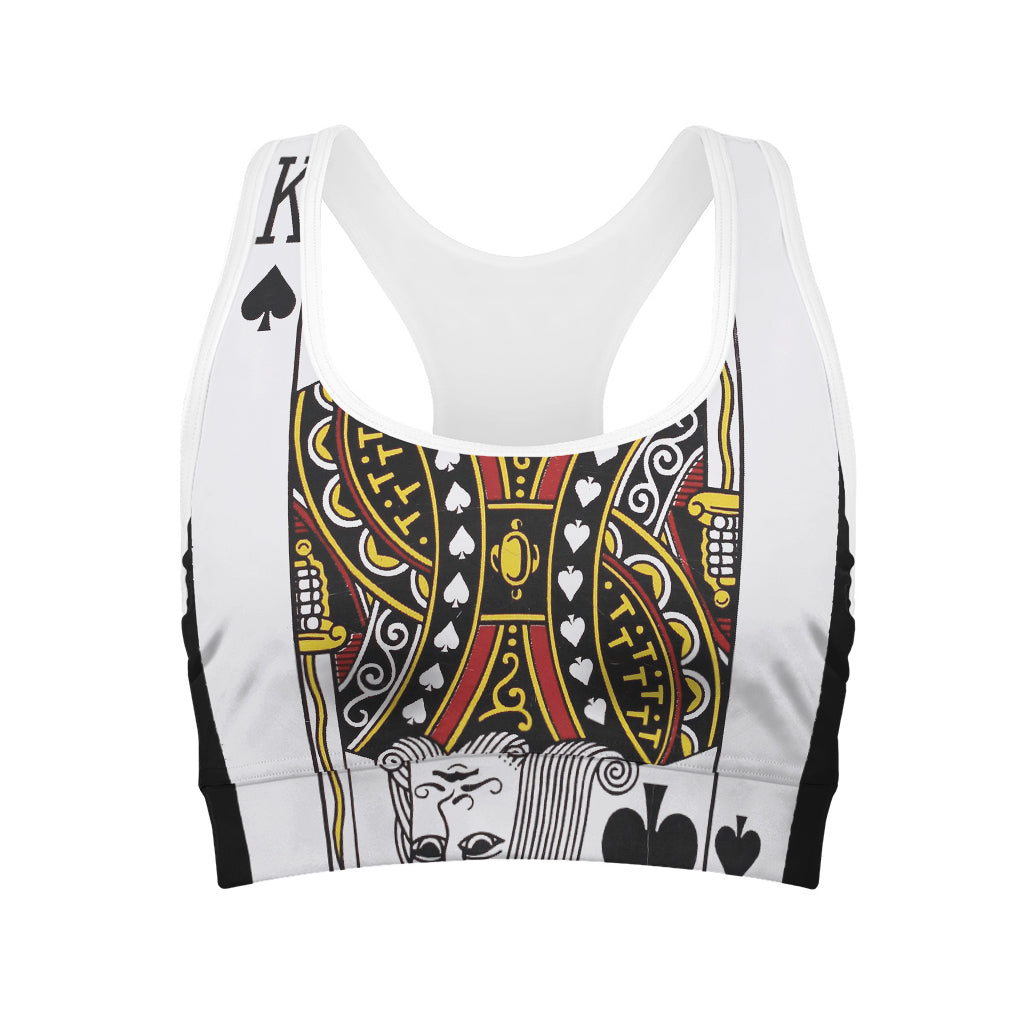King Of Spades Playing Card Print Women's Sports Bra