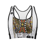 King Of Spades Playing Card Print Women's Sports Bra