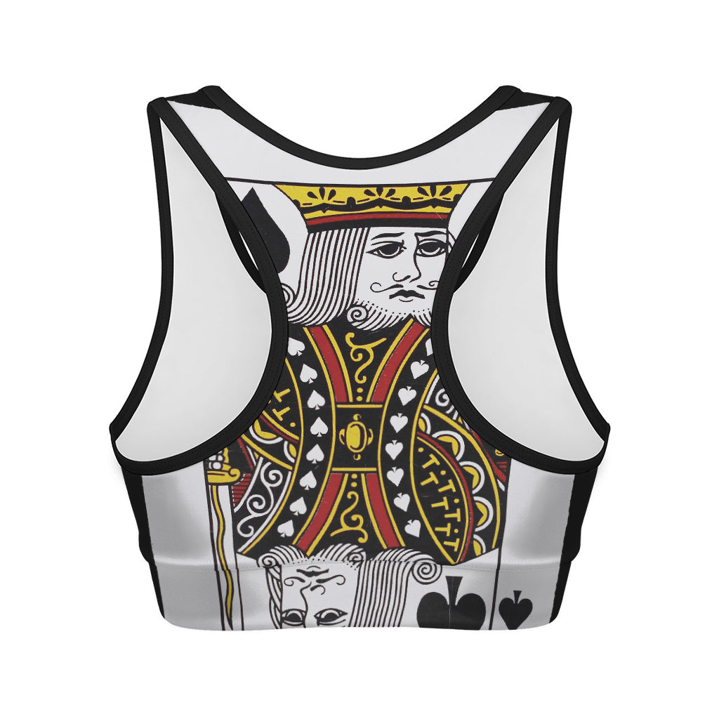 King Of Spades Playing Card Print Women's Sports Bra