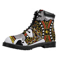King Of Spades Playing Card Print Padded Collar Lace Up Boots