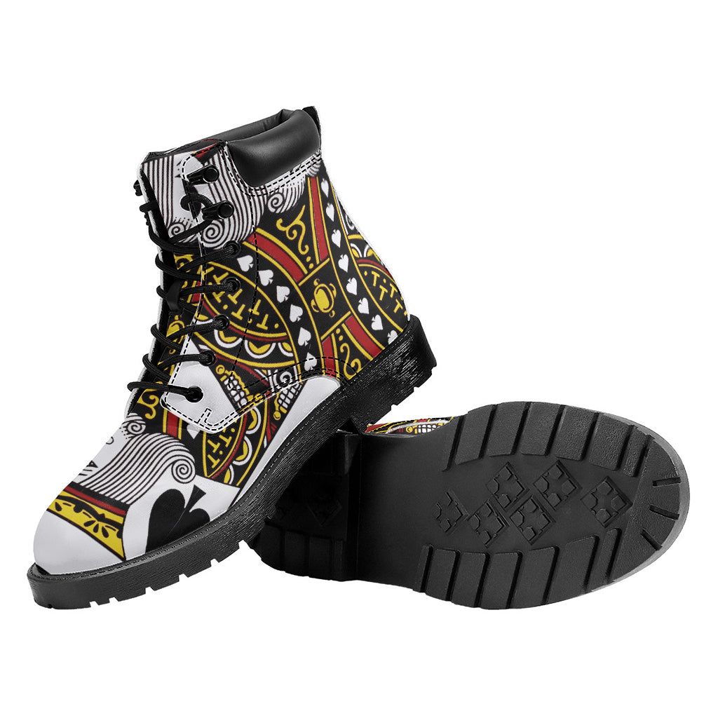 King Of Spades Playing Card Print Work Boots
