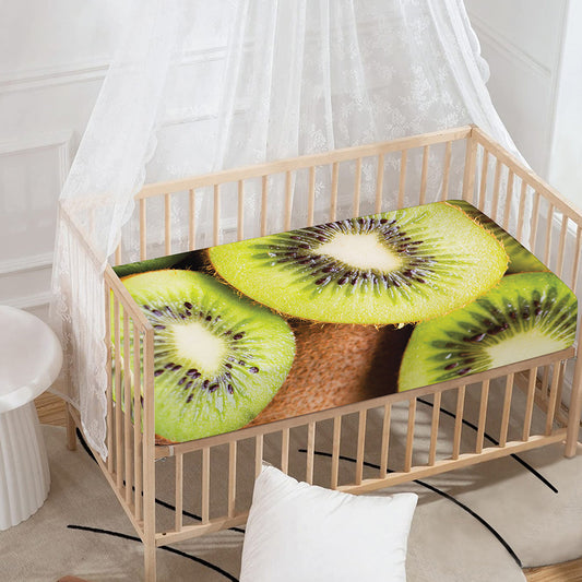 Kiwi 3D Print Baby Crib Sheet
