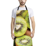 Kiwi 3D Print Bib Apron With Pocket