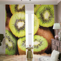 Kiwi 3D Print Dimout Pencil Pleat Curtains
