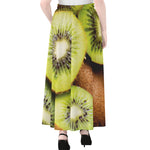 Kiwi 3D Print Chiffon Maxi Skirt