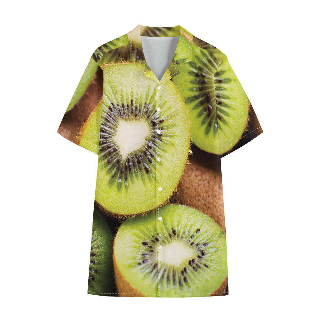 Kiwi 3D Print Cotton Hawaiian Shirt