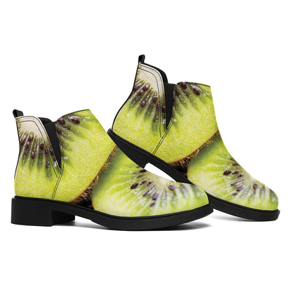 Kiwi 3D Print Flat Ankle Boots