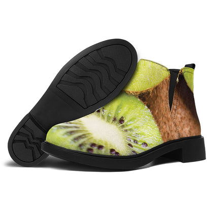 Kiwi 3D Print Flat Ankle Boots