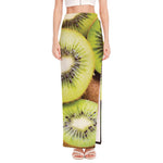 Kiwi 3D Print High Slit Maxi Skirt