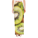 Kiwi 3D Print High Slit Maxi Skirt